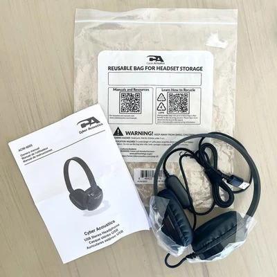 NUEVOS Auriculares Estéreo Cyber Acoustics ACM-6005 USB 2.0 - PC y Dispositivos USB Foto 1 de 4
