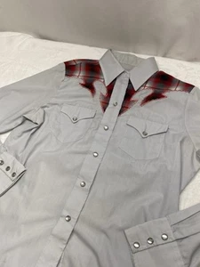 Camisa H BAR C CALIFORNIA RANCHWEAR para Hombres Talla 40 Perla a Presión Hecha en EE. UU. - Imagen 1 de 7
