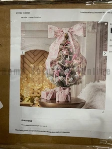 Pottery Barn LoveShackFancy Decorated Mini Holiday Tree Pink 24" h #U307 - Picture 1 of 3