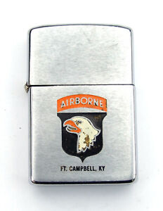VINTAGE ZIPPO LIGHTER - AIRBORNE FT. CAMPBELL KY U.S - NOT WORKING