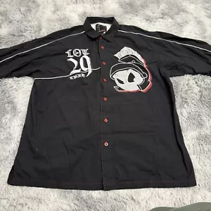 Lot 29 Shirt Mens XL Marvin The Martian Button Up Looney Tunes Long Sleeve Black - Picture 1 of 7
