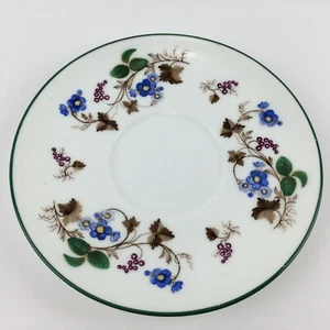RARE 1900-1940 WEDGWOOD ENGLAND Saucer Plate GRAPE VINE Grapes Blue Green Flower - Picture 1 of 8