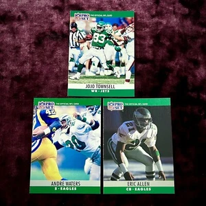 3 Philadelphia Eagles 1990 Pro Set Team Lot Eric Allen Andre Waters Jojo Trikot - Bild 1 von 2