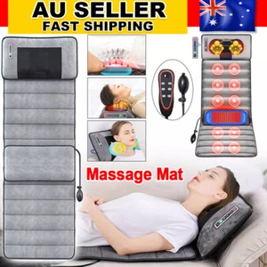 10 Vibrating Motors Massage Mat Full Body Heating Mattress & Pillow Pain Relief - Picture 1 of 17