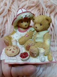 Cherished Teddies Gordon and Ellen "You're the best of the bunch" Picnic Cherry - Picture 1 of 16