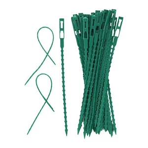 50X Green Garden Twist Ties Flexible Adjustable Plastic Plant Wire Support Cable - Picture 1 of 17