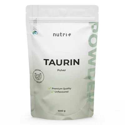 NUTRI-PLUS Taurina en polvo 1 kg 1000 g - alta dosis vegana pura - Taurina en polvo sin aditivos