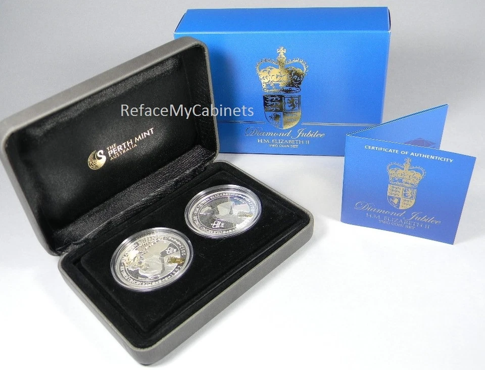 2012 Perth Mint Queen Elizabeth II - Diamond Jubilee Silver 2 OZ COIN Proof Set - Image 1 of 2