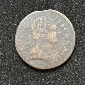 Moneda de cobre colonial Machins Mills 1778 planchet recortado - Imagen 1 de 3