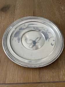 Salvador/bandeja para tarjetas redonda de plata de ley de 10" - sin monograma 262 g - Imagen 1 de 7