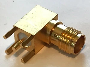 BEST QUALITY HUBER & SUHNER PCB MOUNT RIGHT ANGLE GOLD PLATED SMA FEMALE fd5f85 - Picture 1 of 5