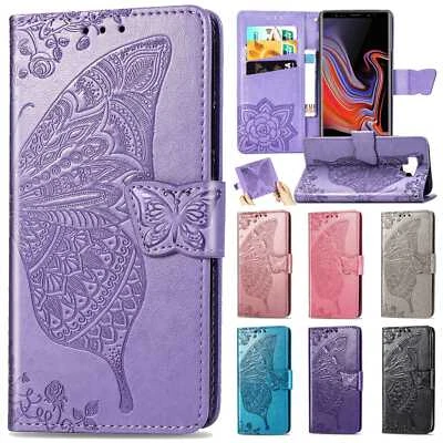 Butterfly Leather Flip Wallet Case For Samsung Galaxy S25/S24/S23/S22/S21/S20/S9 - Image 1 of 4