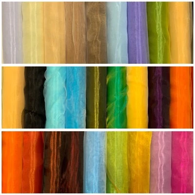 Organza Stoff Uni Deko Kleidung Schal Karneval Fasching Meterware Neu - Bild 1 von 2