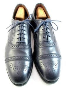 Allen Edmonds "STRAND" Men's Leather Cap-Toe Oxfords 14 D Navy USA (394N) - Picture 1 of 13