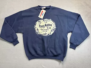 Vintage Ford Motor Blue sweatshirt mens size L Ford Motorsport Sportswear - Picture 1 of 15