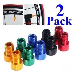Lot Of (2) New Presta to Schrader Bike Valve Adapter MTB / Road Valve Stem = - Picture 1 of 17