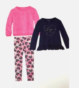BCBG 3-Piece Set Outfit Sweater Long Sleeve Shirt Legging (PINK BLUE, 5 ) NWT - Picture 1 of 3