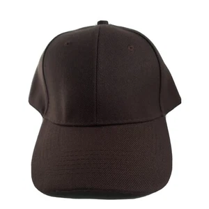Herren Uni Baseball Cap Einfarbig Braun Mütze Verstellbar Acryl Wolle - Bild 1 von 8