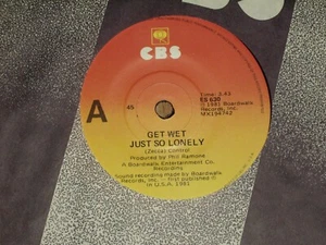 GET WET *OZ 7" 45 ' JUST SO LONELY ' 1981 VGC+ - Picture 1 of 2