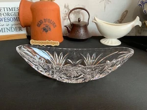 cristal corte flor y abanico diseño barco plato, sabor o dulce - Imagen 1 de 12
