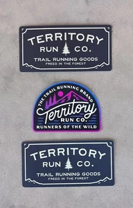 3 TERRITORY RUN CO Stickers Trail Running Goods Runners of the Wild Brand Forest - Picture 1 of 4