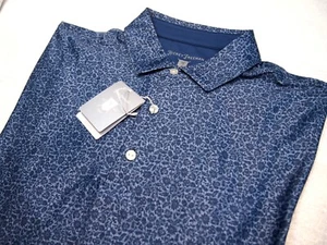 Camisa de golf Hickey Freeman de tela de rendimiento patrón floral nueva con etiquetas L $94 azul marino - Imagen 1 de 11