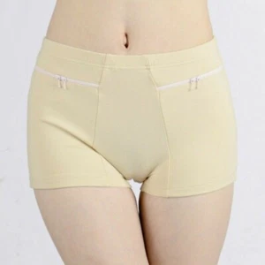 Damen Baumwolle Boxershorts Slip Unterwäsche High Waist mit Tasche Höschen - Bild 1 von 14