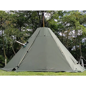 Teepee Tent Pyramid Tent Camping Hike Waterproof  2 Doors Tent 4 Season Outdoor - Picture 1 of 13