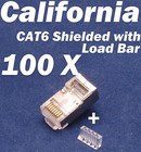 100 X Pcs Rj45 8p8c Network Cable Cat6 Shielded Load Bar Modular Connector Plug