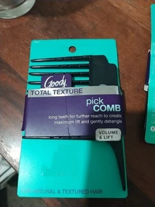 Goody Total Texture Pick Comb Volume Lift Gently Detangle Black - Picture 1 of 2