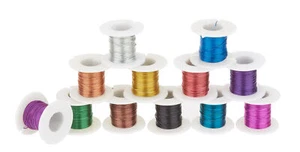 Juego de 12 bobinas de alambre VBS alambre de perlas joyería diferentes colores - Imagen 1 de 5
