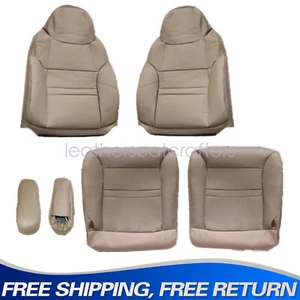 For 2000 2001 Ford Excursion Limited Front Bottom & TOP Leather Seat Cover TAN - Picture 1 of 20