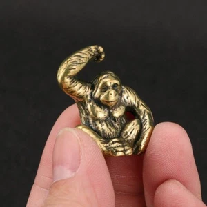 Solid Brass Gorilla Statue Ornament Craft Collection Animal Figurine Miniature