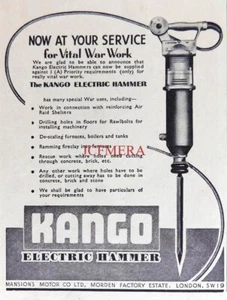 Wartime 'KANGO Electric Hammers' Advert #1 : Original 1944 WW2 Print - Foto 1 di 1