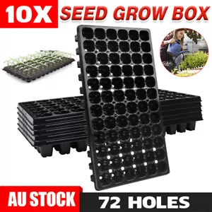 10 Pack 72 Cell Seedling Starter Tray Propagation Nursery Grow Box for Planting - Picture 1 of 12