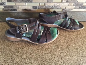 Zapatos para mujer Ecco talla 38 sandalias con correas de cuero marrón excelentes - Imagen 1 de 5