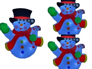 Lot 3 Snowman LED Window/ Pathway Marker Built In Timer Christmas yard decor #3. - Picture 1 of 2