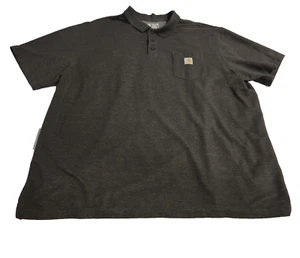 Pullover Carhartt uomo stile polo manica corta vestibilità ampia camicia grigia taglia 3XLT - Foto 1 di 10