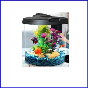AquaView 2-Gallon Plastic Aquarium: LED Light & Power Filter for Tropical Fish - Picture 1 of 10