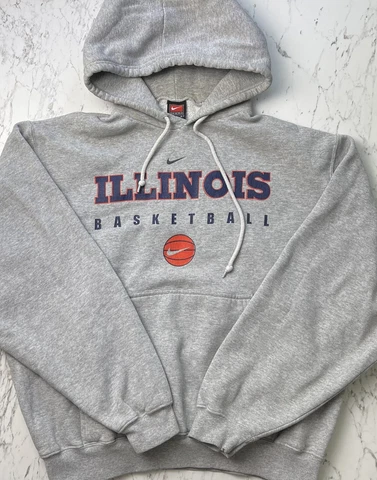 VTG Nike Illinois Fighting Illini Basketball Hoodie Mens Medium Cover