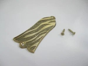 Hand engraved tiger stripes patte brass truss rod cover fits most gibson guitars - Picture 1 of 7
