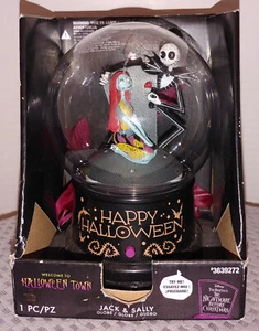 Nightmare Before Christmas Jack Skellington & Sally Musical Snow Globe - Picture 1 of 9
