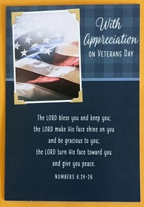 With Appreciation On Veterans Day Greeting Card (+ Envelope 5x7") - Picture 1 of 4