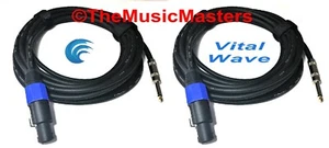 (2) 25ft 14ga Speakon to 1/4" Male Plug SPEAKER CABLE WIRE PA DJ Pro Audio VWLTW - Picture 1 of 7