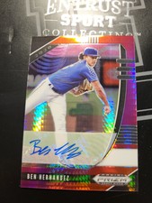 2020 Panini Prizm Draft Picks Red and Purple Hyper Ben Hernandez #PDP41 Auto