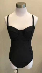 NEW JCrew $110 Demi Underwire One-Piece Swimsuit Size 2 Dark Charcoal Gray G1738 - Picture 1 of 3