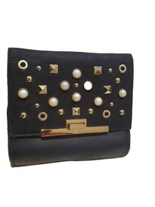 Women’s Forever New black and gold Embellished Sidebag/ Purse - Picture 1 of 7