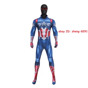Captain America 4 Cosplay Jumpsuits Suit Anthony Mackie Captain America Bodysuit - Picture 1 of 25