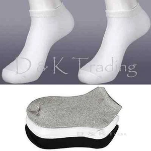 12 paia calze uomo donna tinta unita BIANCHE caviglia spandex taglio basso taglia 9-11 - Foto 1 di 1