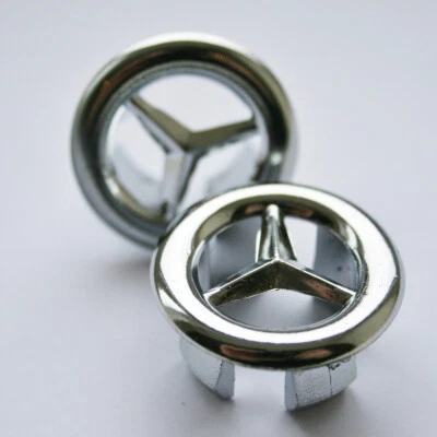 Bathroom Basin Ceramic Sink 2 x Star Hole Overflow Cover Chromed Trim 3 Styles - Image 1 of 3